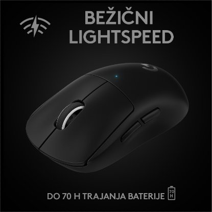 Miš LOGITECH Pro X Superlight, bežični, optički, 25600dpi, crni, USB