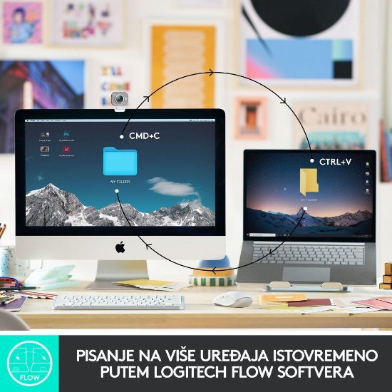 Tipkovnica LOGITECH MX Keys mini, bežična, BT, roza
