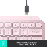 Tipkovnica LOGITECH MX Keys mini, bežična, BT, roza