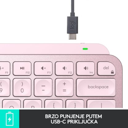 Tipkovnica LOGITECH MX Keys mini, bežična, BT, roza