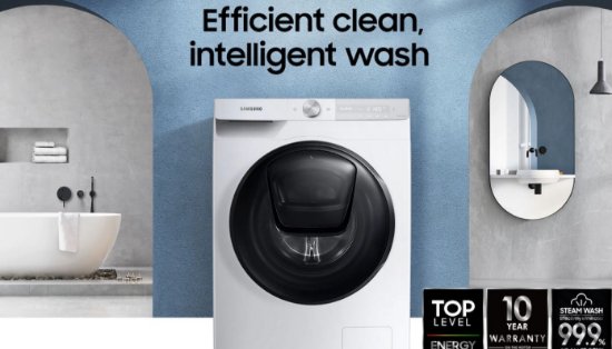 Perilica rublja SAMSUNG WW90T854DBT/S7, 9 kg, 1400 o/min, Inverter, QuickDrive, Eco Bubble, energetski razred A, bijela