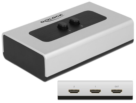 Razdjelnik HDMI DELOCK Switch, 2x HDMI In na 1x HDMI out, manualni