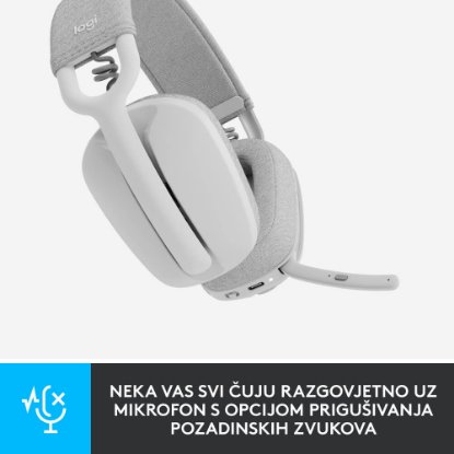 Slušalice LOGITECH Zone Vibe 100, bežične, BT, bijele