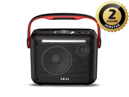 Karaoke AKAI ABTS-K5, 30W, FM, BT, TWS, LED, bež. mikrofon, daljinski, baterija, crni