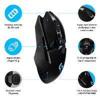 Miš LOGITECH Gaming G903 Hero, bežični, 25600dpi, crni, USB