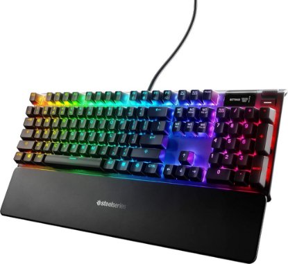 Tipkovnica STEELSERIES Apex 7, RGB, mehanička, Red switch, US layout, USB, crna