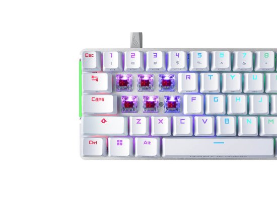 Tipkovnica ASUS ROG Falchion Ace, RGB, mehanička, ROG NX Red, UK Layout, bijela