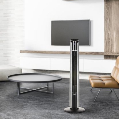 Ventilator DOMO DO8127, stupni, 45 W, 107 cm, daljinski, crno-srebrni