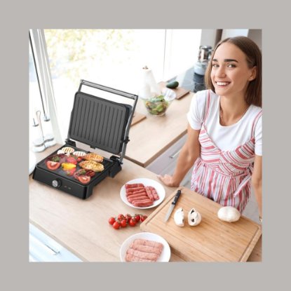 Roštilj električni WESTINGHOUSE Retro, 2200W, preklopni, crni