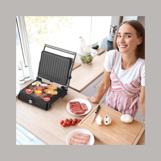 Roštilj električni WESTINGHOUSE Retro, 2200W, preklopni, crni