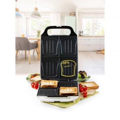 Toster DOMO DO9064C, aparat za sendviče XXL, 1800 W, 4 tosta, bijeli