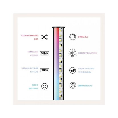 LED podna svjetiljka KSIX SmartLED, kutna, 140cm, 12W, 450 lumena, daljinski, WiFi