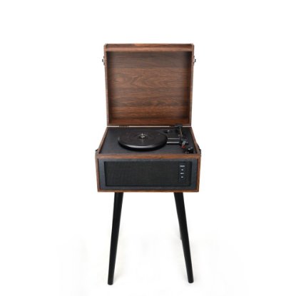 Gramofon AKAI ATT-101BT, USB, SD, BT, ugrađeni zvučnici, koža, drvene noge, smeđi