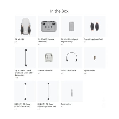Dron DJI Mini 4K, 4K kamera, 3-axis gimbal, vrijeme leta do 31min, upravljanje daljinskim upravljačem, sivi