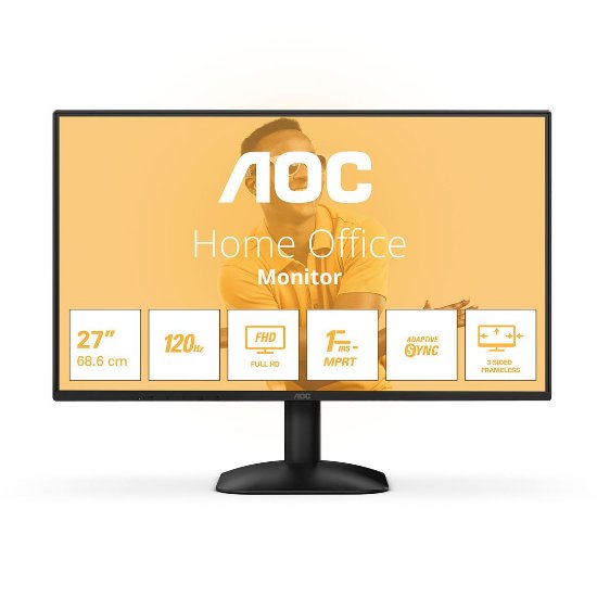Monitor 27" LED AOC 27B31H, FHD, IPS, 120Hz, 1ms, 300cd/m2, crni