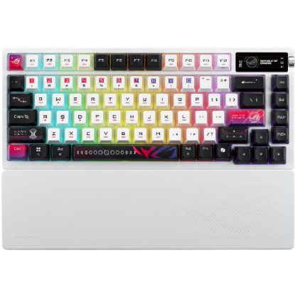 Tipkovnica ASUS ROG Azoth X, RGB, mehanička, ROG NX switch, bežična, US Layout, crno-bijela, USB