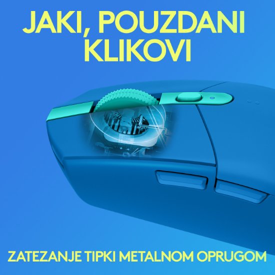 Miš LOGITECH Gaming G305 Lightspeed, bežični, optički, 12000dpi, plavi, USB