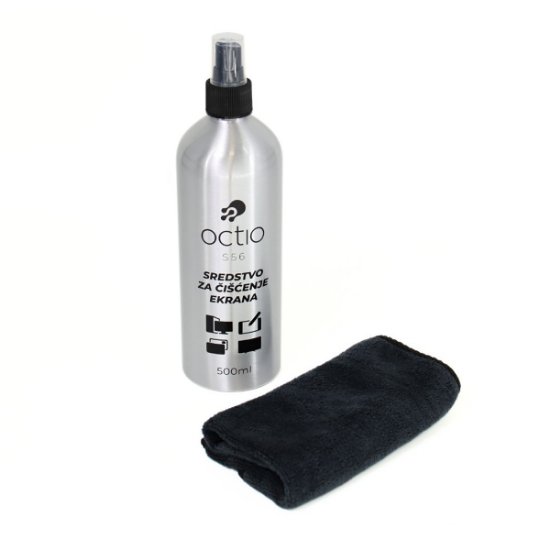 Sredstvo za čišćenje OCTIO S56, za ekrane, krpica, sprej, 500ml