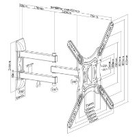 Nosač zidni za TV SBOX LCD-443, 23"-55", zglobni