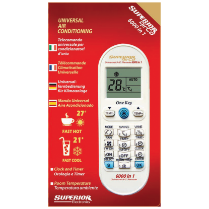 Univerzalni daljinski upravljač za klima uređaje SUPERIOR RC AirCo, 6000 kodova