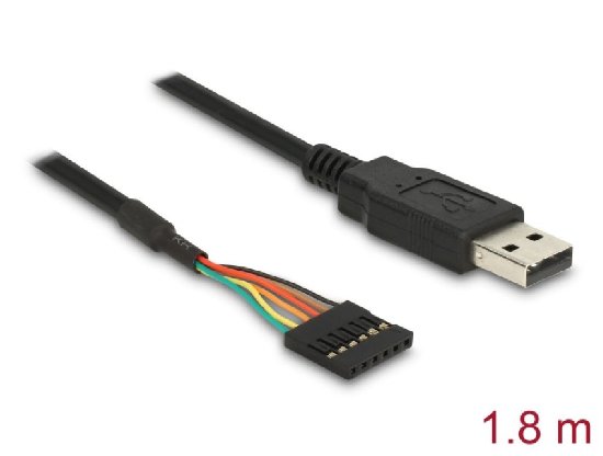 Kabel DELOCK, USB 2.0 na TTL pin header 6 pin, 1,8m