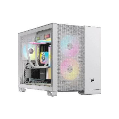 Kućište CORSAIR 2500D Airflow Dual chamber, RGB, window, MIDI, ATX, bijelo, bez napajanja