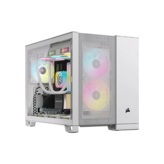 Kućište CORSAIR 2500D Airflow Dual chamber, RGB, window, MIDI, ATX, bijelo, bez napajanja