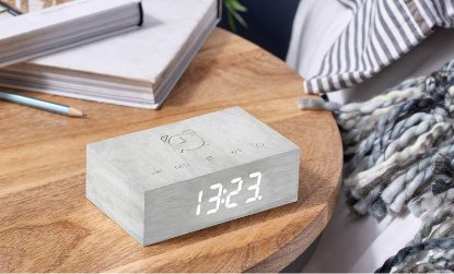 Digitalni sat GINGKO Flip Click Clock, budilica sa alarmom, drveno kućište, breza