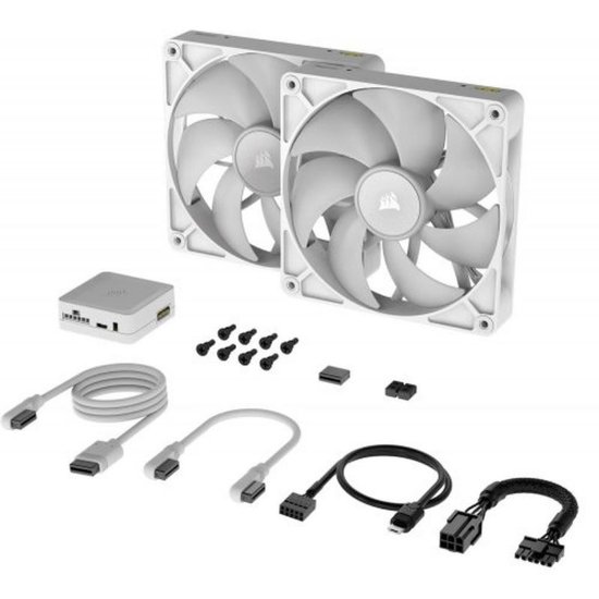 Ventilator CORSAIR iCUE LINK RX140 RGB, PWM, 140mm, 1700 okr/min, Dual Pack, bijeli
