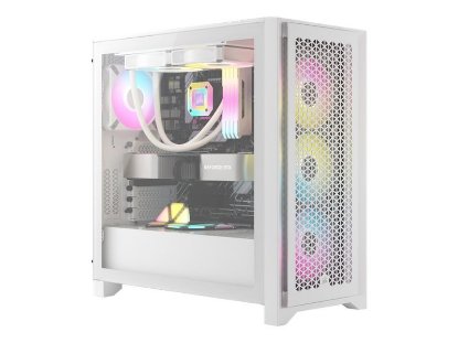 Kućište CORSAIR iCUE 4000D Airflow, RGB, window, MIDI, ATX, bijelo, bez napajanja