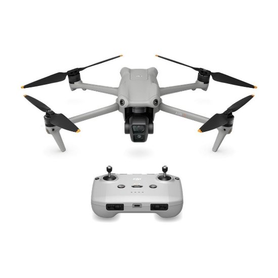 Dron DJI Air 3, 4K UHD kamera, 3-axis gimbal, vrijeme leta do 46min, upravljanje daljinskim upravljačem, sivi