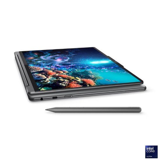 Laptop LENOVO Yoga 9 2u1 83LC001HSC / Core Ultra 7 256V, 16GB, 1TB SSD, Intel Arc Graphics, 14" 2,8K 120Hz OLED Touch, Windows 11 Pro, sivi