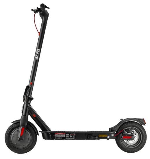 Električni romobil ALFA E-POWER AS30, autonomija do 30km, brzina 25km/h, kotači 10˝, crni