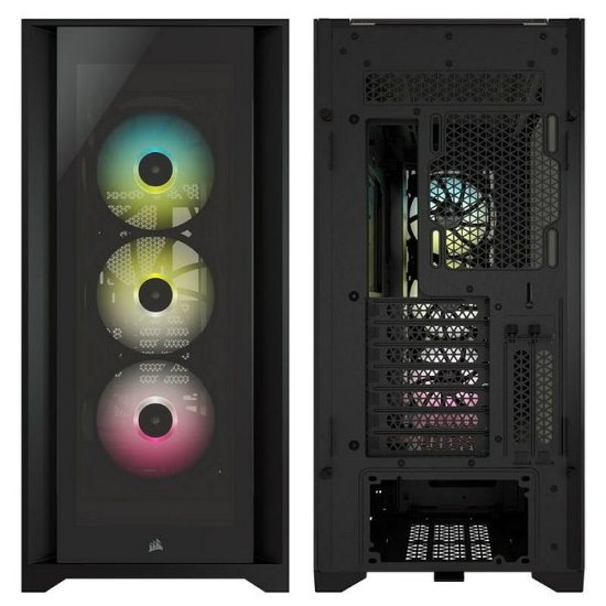 Kućište CORSAIR iCUE 5000X RGB, window, MIDI, ATX, crno, bez napajanja