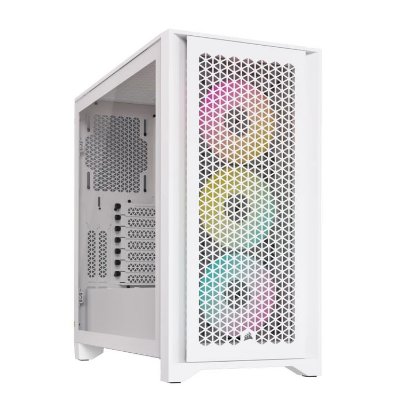 Kućište CORSAIR iCUE 4000D Airflow, RGB, window, MIDI, ATX, bijelo, bez napajanja