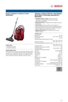 Usisavač BOSCH BGLS4X201, 600 W, s vrećicom, Serie 4, crveni