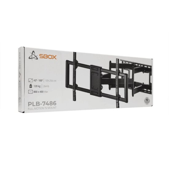 Nosač za TV SBOX PLB-7486, 43"-100", do 120Kg, zidni