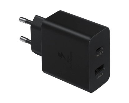 Adapter SAMSUNG TA220 Duo 35W / 15W, USB-A / USB-C, Fast Charge 15W, crni