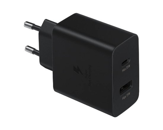Adapter SAMSUNG TA220 Duo 35W / 15W, USB-A / USB-C, Fast Charge 15W, crni