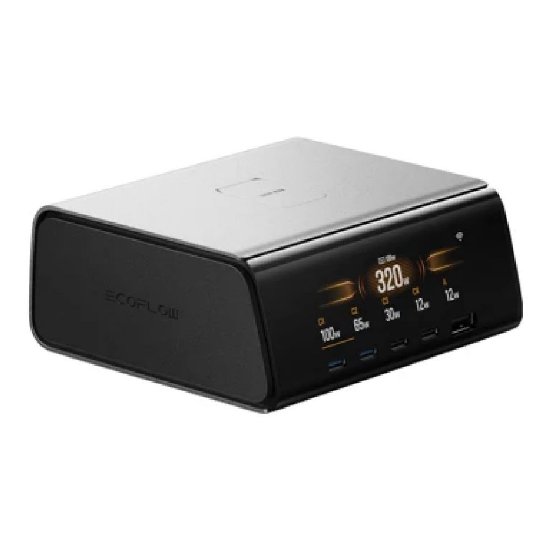 Docking station ECOFLOW Rapid Pro, priključna stanica 4× USB-C, 1× USB-A, 320 W, GaN, crni