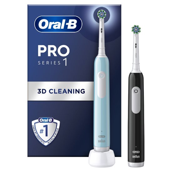 Električna četkica za zube ORAL-B Pro series 1, duopack, crna i plava