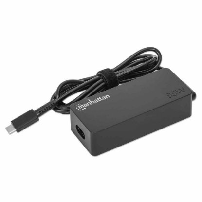 Punjač za laptop MANHATTAN, 65W, USB-C, crni