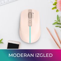 Miš OCTIO Style M310WBT, RGB, optički, bežični, BT,1600dpi, rozi