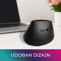 Miš OCTIO Ergo V100W, optički, bežični, BT,4000dpi, crni