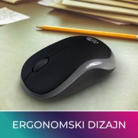 Miš OCTIO M200W, bežični, crno-sivi