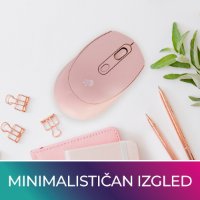 Miš OCTIO M302W, optički, bežični, 1600dpi, rozi