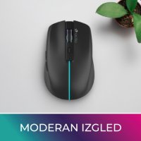 Miš OCTIO Style M310WBT, RGB, optički, bežični, BT,1600dpi, crni