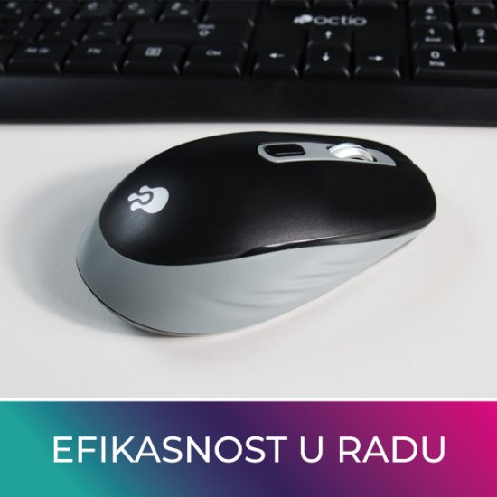 Miš OCTIO M300W, bežični, crni