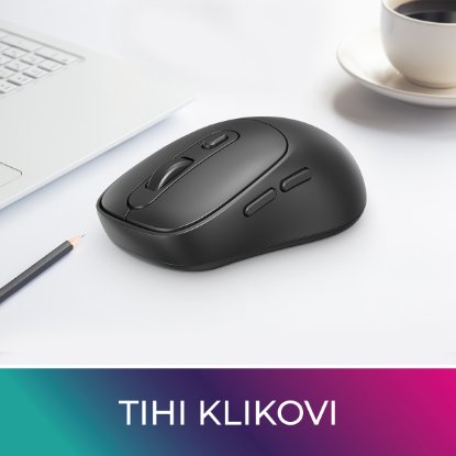 Miš OCTIO Style M320W, optički, bežični, 1600dpi, crni