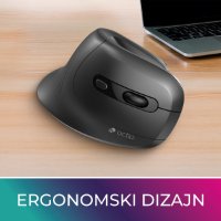 Miš OCTIO Ergo V210WBT, optički, bežični, 7200dpi, crni
